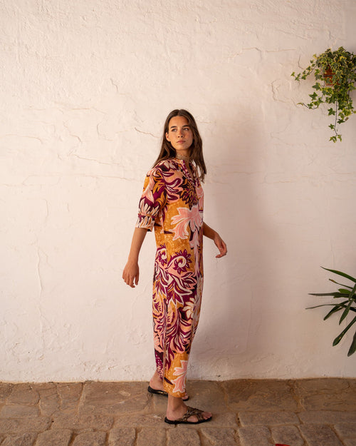 APRICOT RUFFLE DRESS