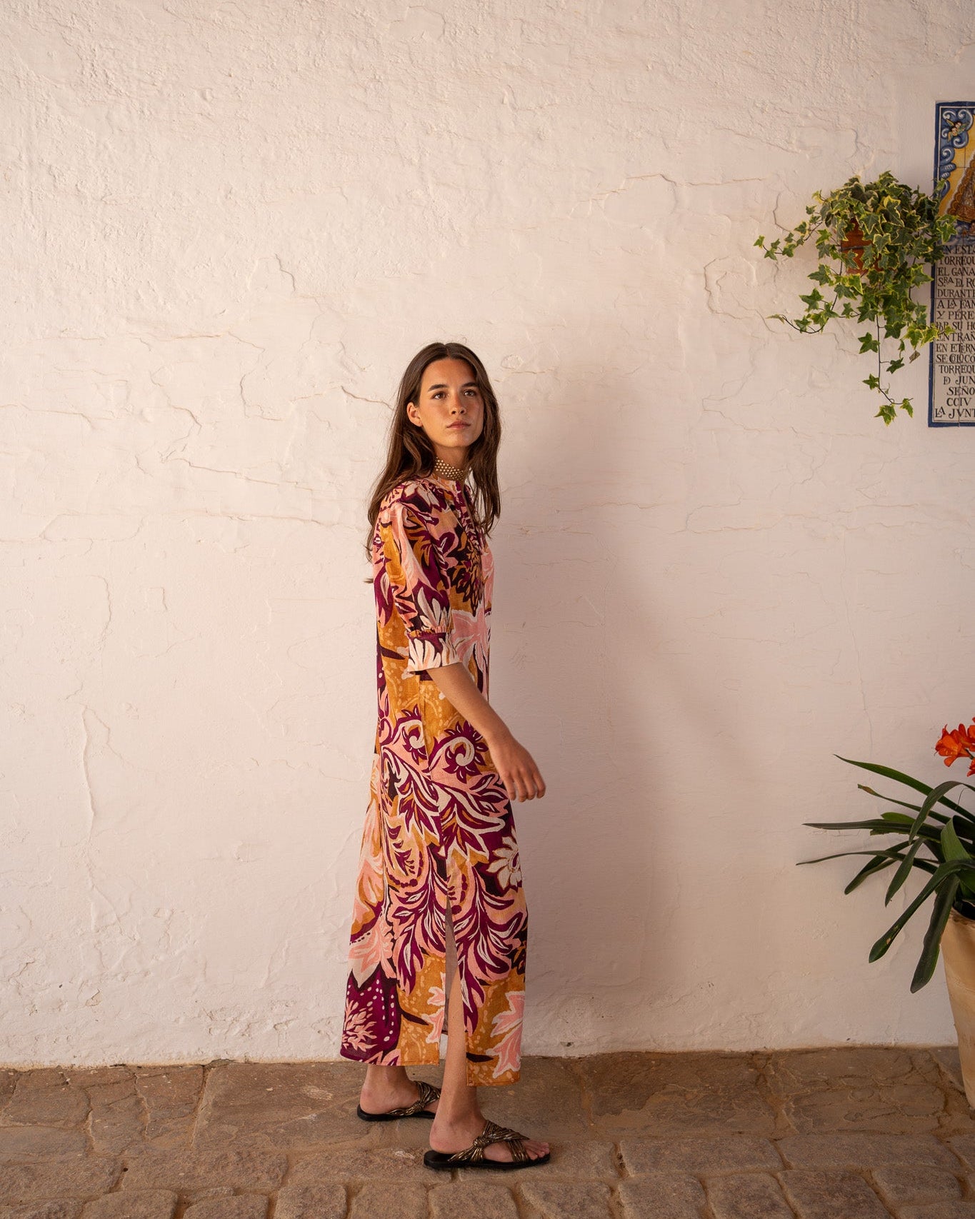 APRICOT RUFFLE DRESS