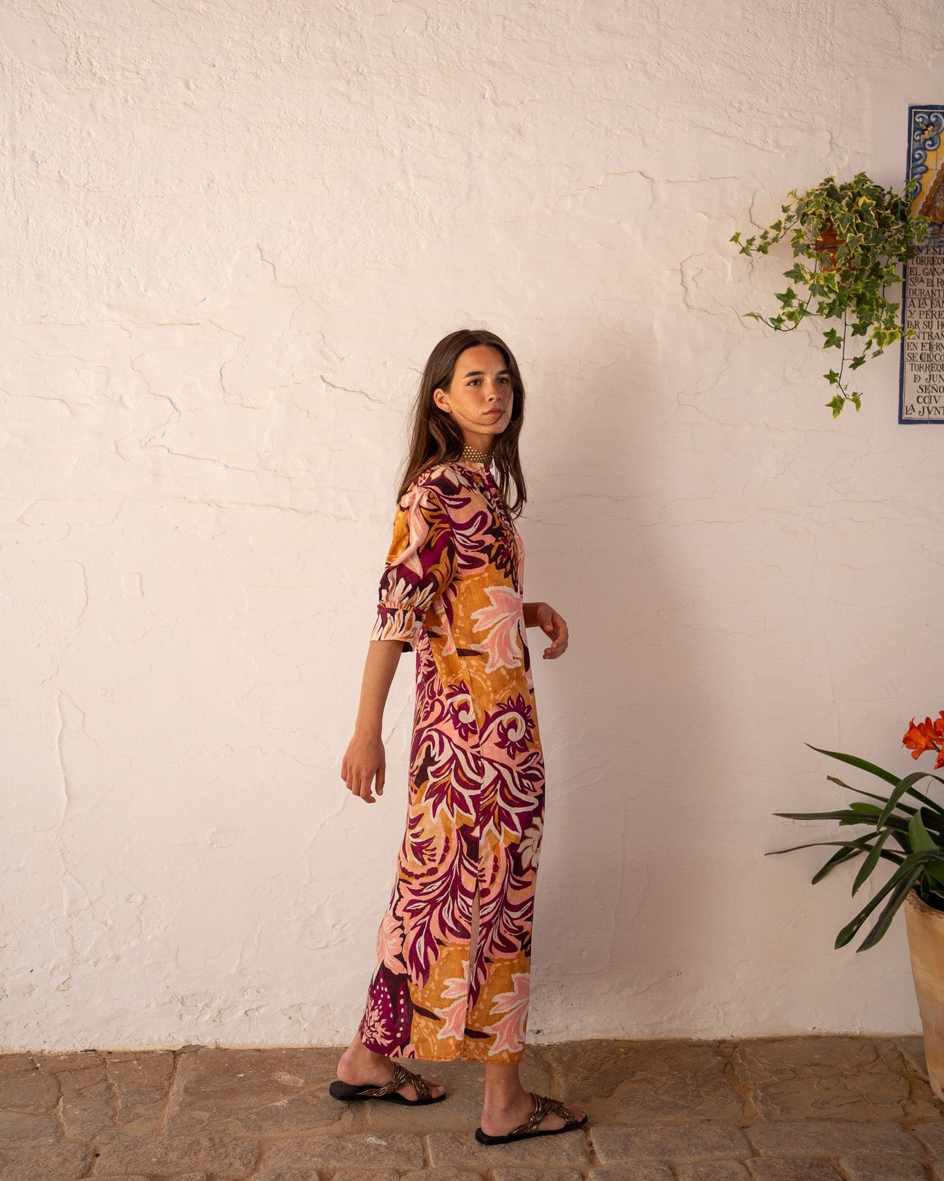 APRICOT RUFFLE DRESS